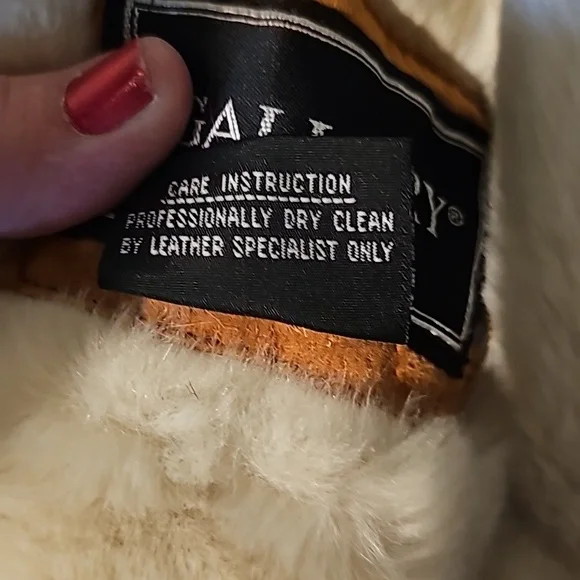 Leather Sherpa Jackets, Womens Large, Camel Color - Picture 13 of 14